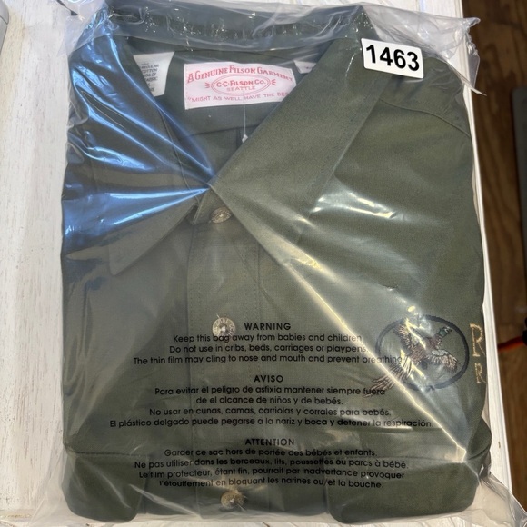 NWT Filson Ruggs Ranch Embroidered Button Down Shirt XXL Cotton USA Made Green - Picture 9 of 9